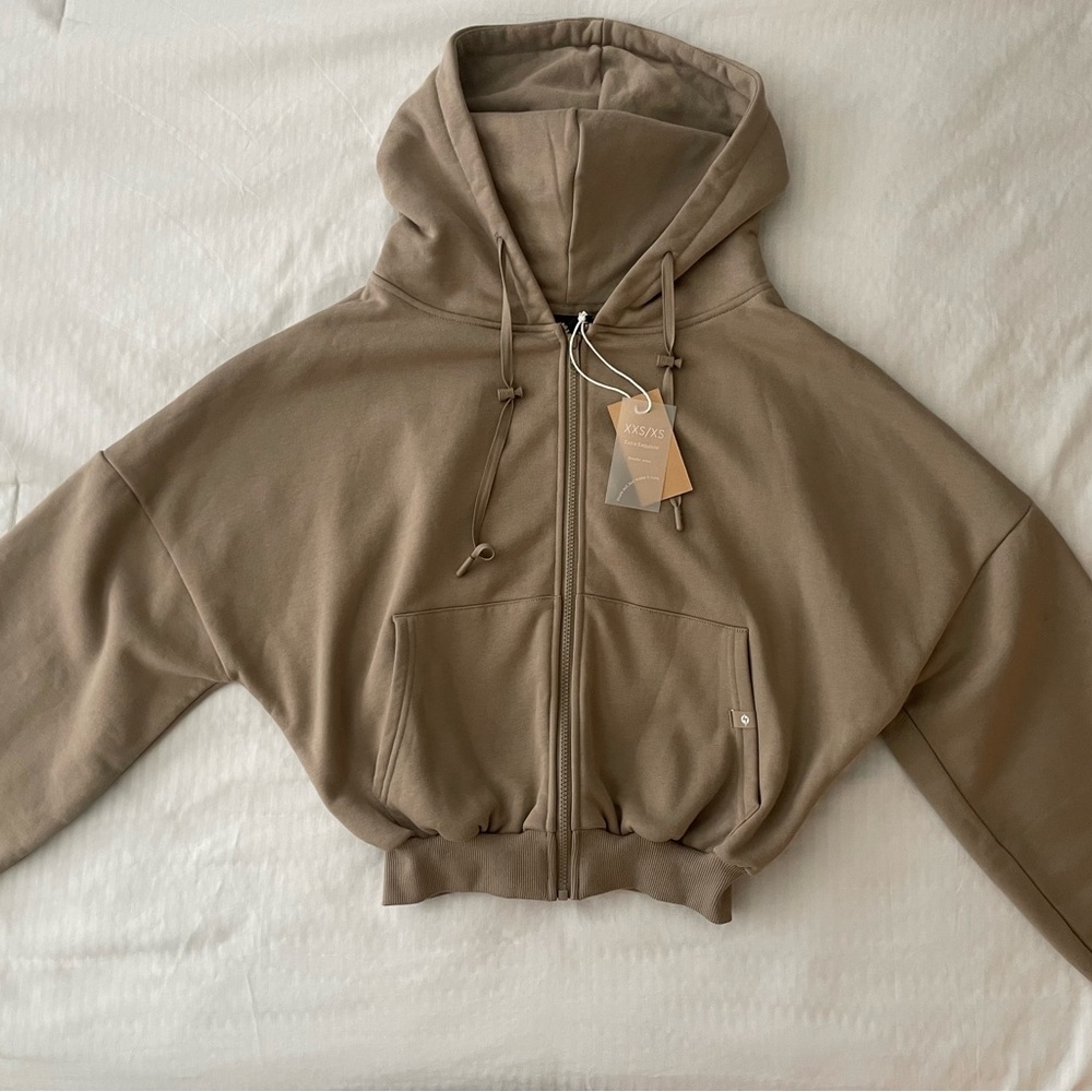 POPFLEX Tan Oversized Jacket Relaxed Fit - Picture 2 of 4